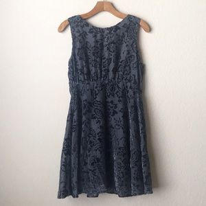 Free People | Gray Velvet Floral Dress